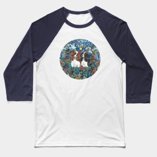 Blenheim Cavalier & Tri Cavalier in Garden Paradise Baseball T-Shirt